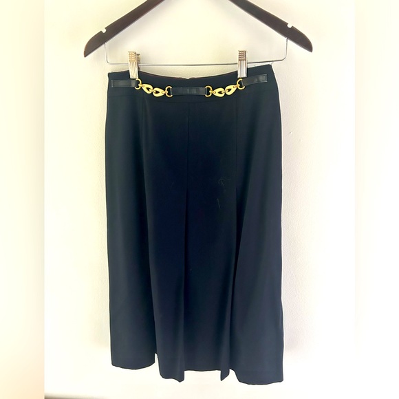 Celine Paris Dresses & Skirts - Vintage 1970's "CELINE PARIS" Women's Navy Skirt with Waist Chain